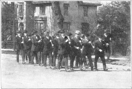 PRACTISING AND MARCHING WITH IRON BARS WEIGHING NINE
POUNDS EACH