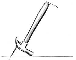 FIG. 102.—The hand exerts a small force over a long
distance and draws out a nail.