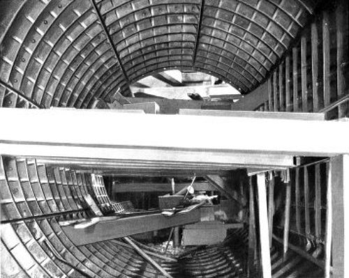 SECTION OF HARLEM RIVER TUNNEL DURING CONSTRUCTION