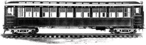 SIDE VIEW OF STEEL PASSENGER CAR