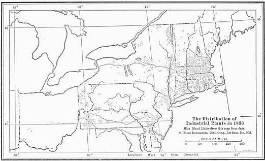 Distribution of Industrial Plants in 1833