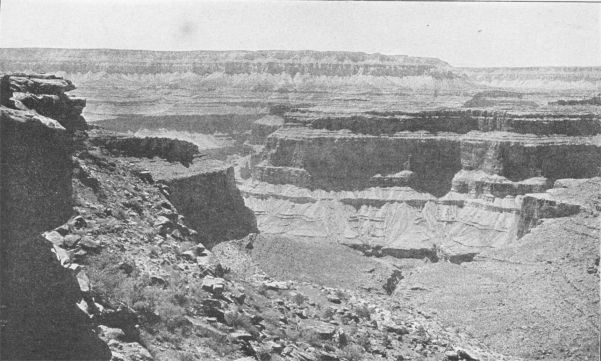 Grand View Trail Looking toward Apache Point from Mystic Spring Plateau. The Grand Canyon of the Colorado