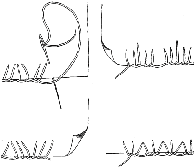 Four styles of blanket stitch