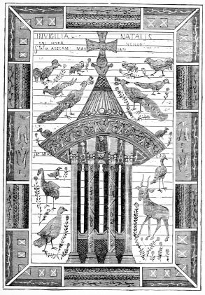 La Source de vie.

Peinture de l'vangliaire de Charlemagne.