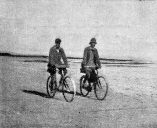 RIDING ACROSS THE SALT DESERT OF PERSIA.