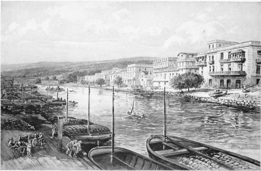 SAN JUAN RIVER, MATANZAS

Second only to Havana itself on the northern coast of Cuba is the great
commercial and residence city of Matanzas. Instead of standing upon the
shore of a land-locked bay, however, Matanzas is built on the banks of
the San Juan River, a broad, deep stream affording admirable facilities
for navigation, and lined for a considerable distance partly with
handsome houses and business buildings and partly with busy docks and
wharves, thronged with vessels of all descriptions.