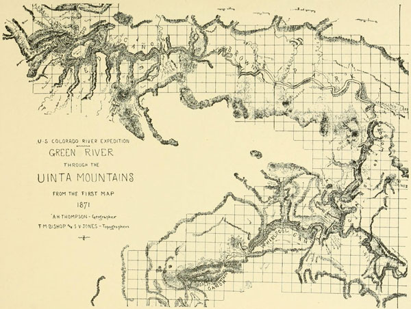 Map of Green River
through the Uinta Mountains.