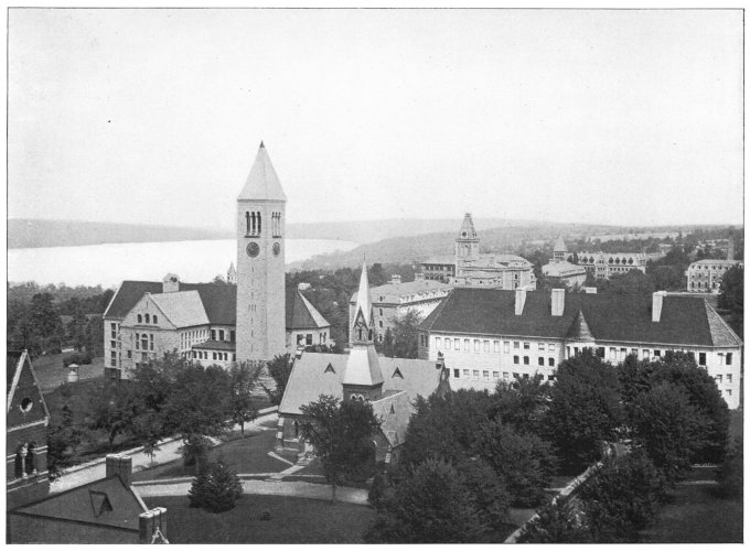 CORNELL UNIVERSITY AND CAYUGA LAKE, ITHACA.