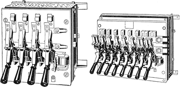 Figs 739 and 740Multiple switch starters  starter with no voltage release