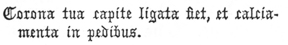 
Corona tua capite ligata fiet, et calciamenta in pedibus.