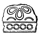 Fig. 155.—BEIT EL KHALÎFAH, FRAGMENT OF STUCCO
DECORATION ON ARCH.