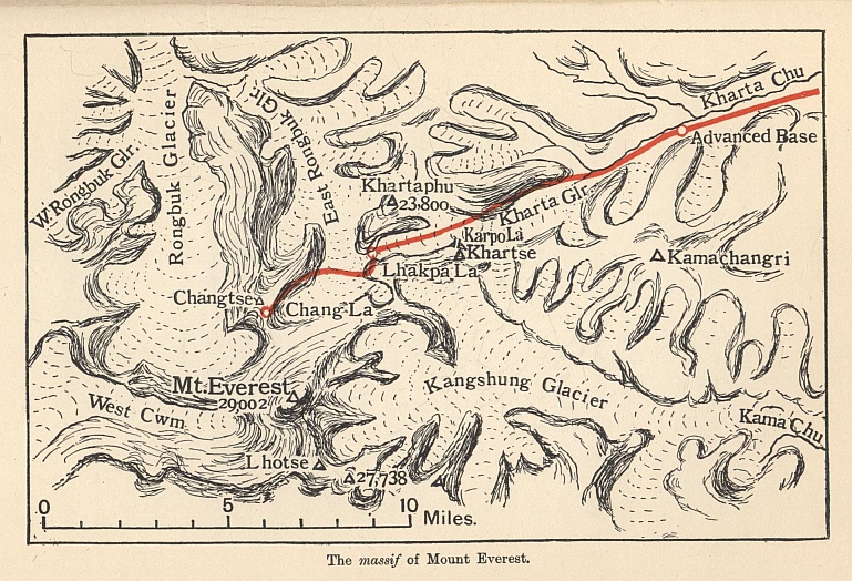 The massif of Mount Everest.