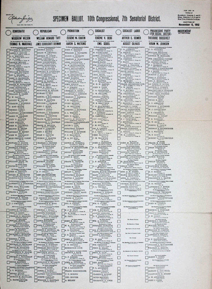 SPECIMEN BALLOT. 10th Congressional, 7th Senatorial
District.