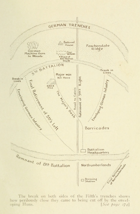 The break on both sides of the Fifth's trenches shows how perilously close they came to being cut off by the enveloping Huns.  <i>See page 174</i>