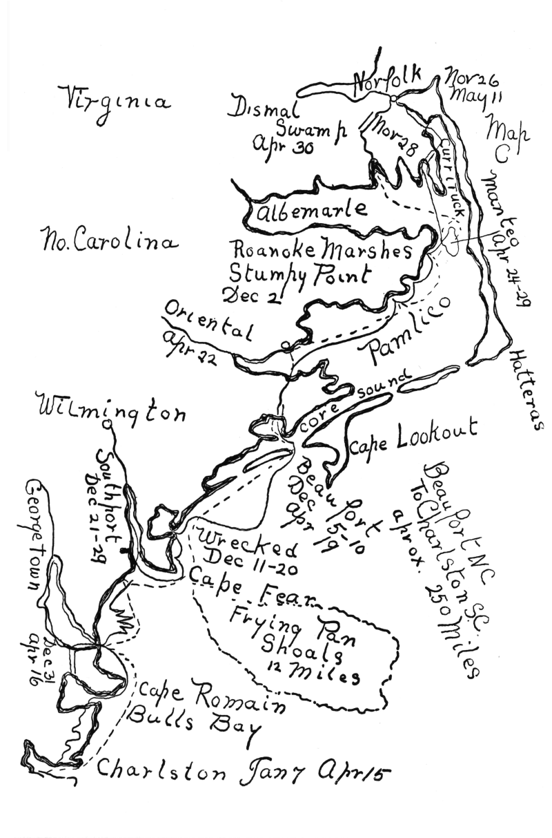 Map C: Norfolk to Charleston