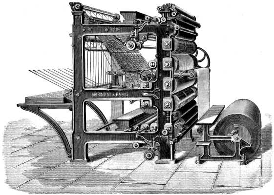 FIG. 1.--MARINONI'S ROTARY PRINTING PRESS.